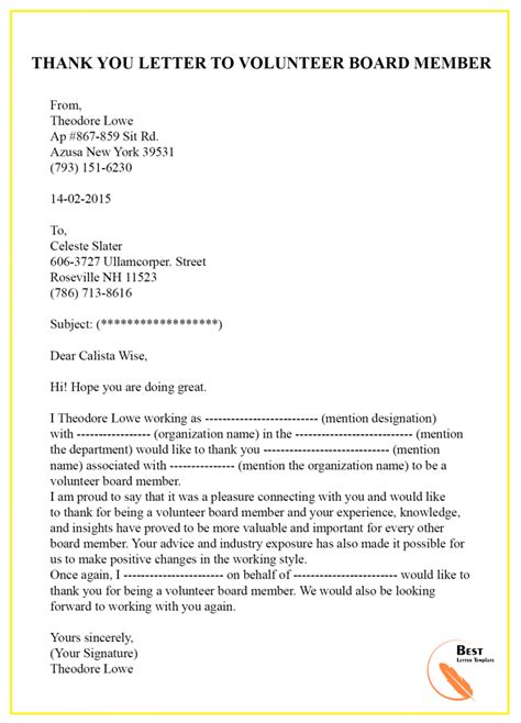 Thank You Letter To Volunteers Template Sample And Examples