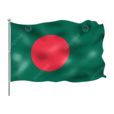 Bangladesh Flag Flying On Pole Bangladesh Flag Flying Png