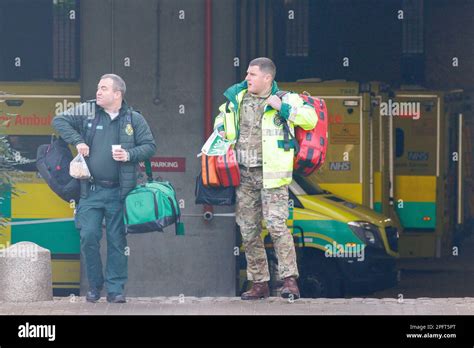 Led by Unions, ambulance drivers in the UK go on strike. Striking