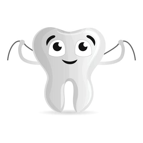 Happy Tooth With Floss Icon Cartoon Style 14182565 Vector Art At Vecteezy