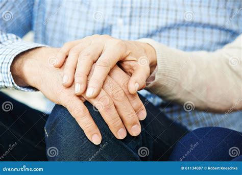 Old Senior Couple Holding Hands Stock Image Image Of Care Couple