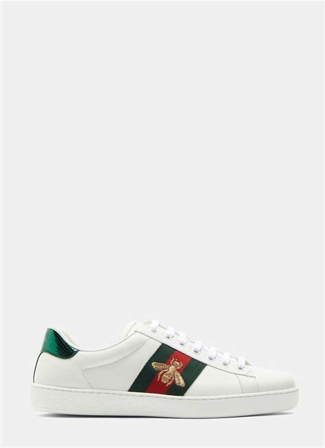 Gucci Unisex Ace Bee Embroidered Sneakers In White Ln Cc Sneakers