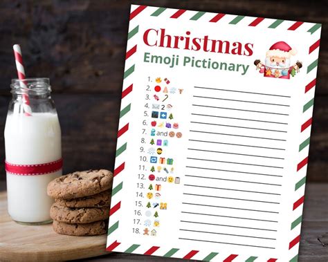 Christmas Emoji Pictionary Printable Christmas Game Etsy