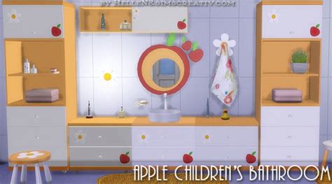Sims Creativ Apple Childrens Bathroom By Hellen • Sims 4 Downloads