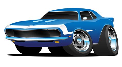 Classic Sixties Style American Muscle Car Hot Rod Cartoon