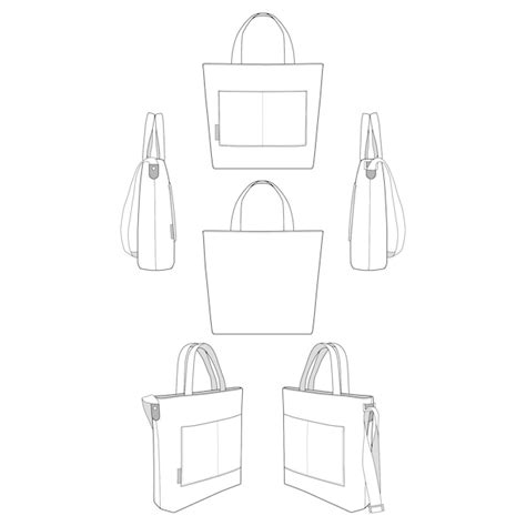 Tote Bag Design Template Illustrator Tote Bag Mockup Vector Art Icons And Graphics For Free