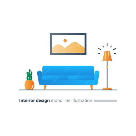 Premium Vector Living Room Interior Design Illustration