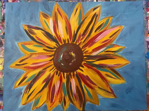 Abstract Sunflower Painting Etsy
