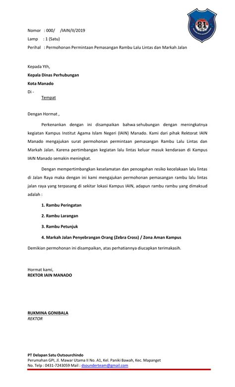 Contoh Surat Proposal Pengajuan Rambu Lalu Lintas Ke Dinas Perhubungan