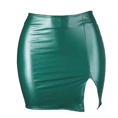 Wholesale Women S High Waist Bodycon Short Skirts Nightclub Pu Leather Zipper Sexy Black Leather