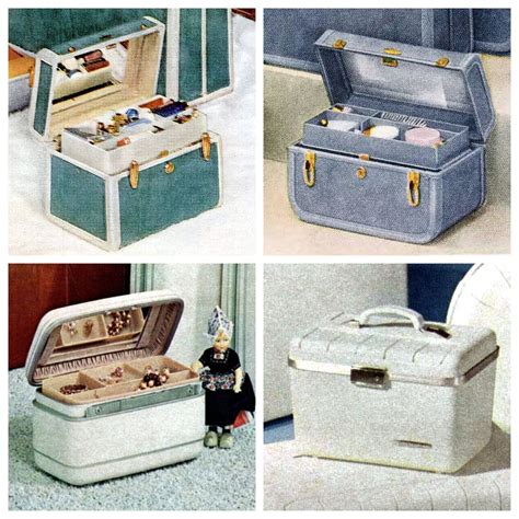 Vintage Beauty Cases And Train Cases See Luggage With Fold Out Trays