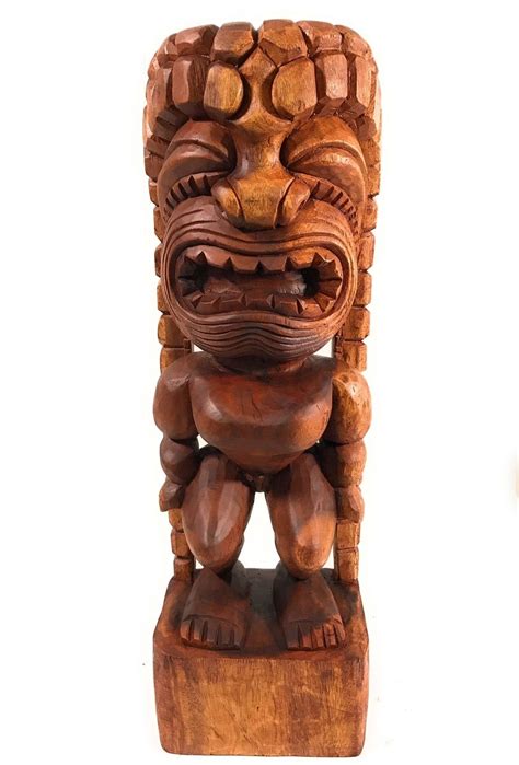Here Is A Beautiful Tiki Measuring 24 Inches Made Out Of Solid Monkey