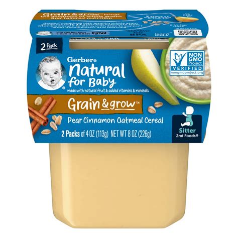 Gerber Natural For Baby Grain And Grow 2nd Foods Pear Cinnamon