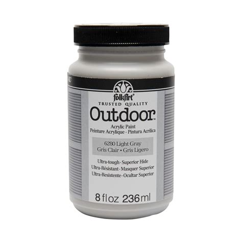 Shop Plaid Folkart ® Outdoor™ Acrylic Colors Light Gray 8 Oz 6280