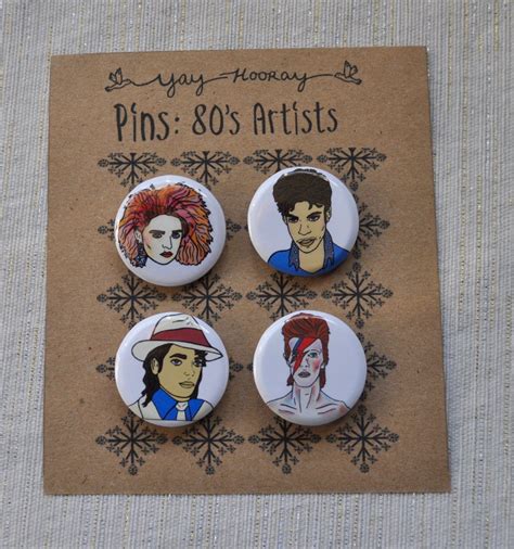 80s Pop Singers Pin Button Badges Magnets Hand Drawn Etsy Pin