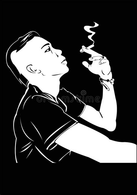 Vector People Men Smoking Art Design Drawing Illustration Cool Punk