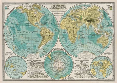 Vintage Posters — Nestling And Nook In 2020 World Map Fabric Vintage