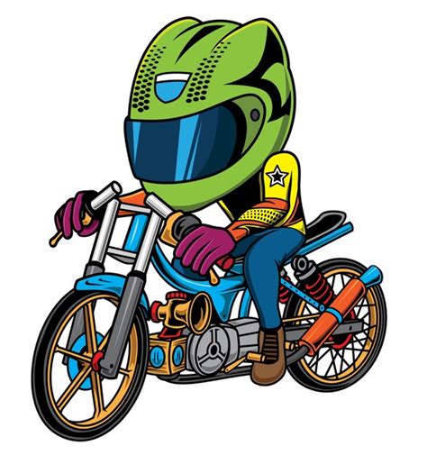 Premium Vector Illustration Drag Racing Motorbike Rider