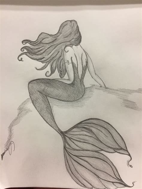 Pencil Drawings Of Mermaids Vanssidestripevoldskool