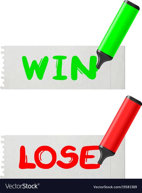 Win Lose Royalty Free Vector Image Vectorstock