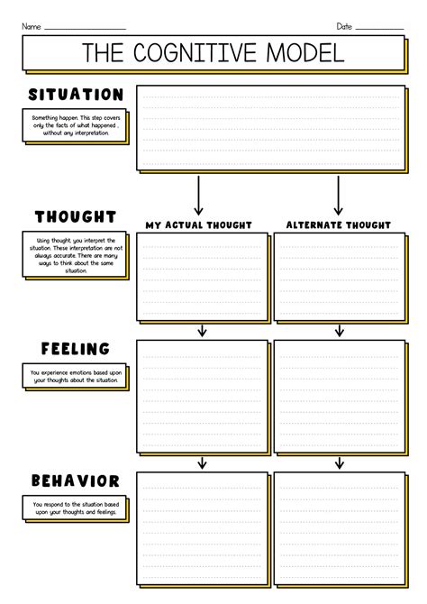 Cognitive Behavioral Therapy Worksheets Cbt Worksheets Counseling