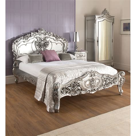 Marvelous La Rochelle Silver Rococo Antique French Bed