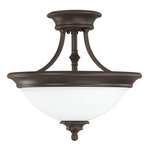 Mounts to ceiling with a stem or rod; Capital Lighting 3418BB-SW Burnished Bronze Belmont 2 ...