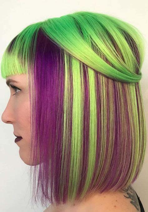 55 Trendy Hair Highlights Purple I Want Green Hair Colors Hair