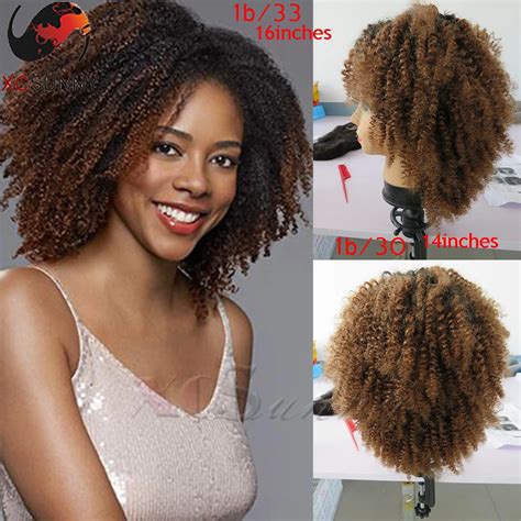 Hot Sale Afro Kinky Lace Front Wigs Ombre Afro Kinky Curly Virgin Hair