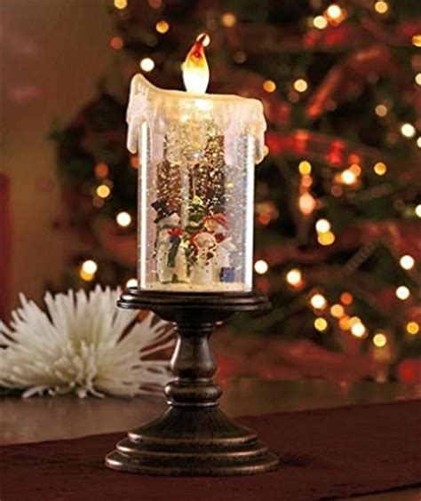 Led Snow Globe Candles Flameless Holiday Glow