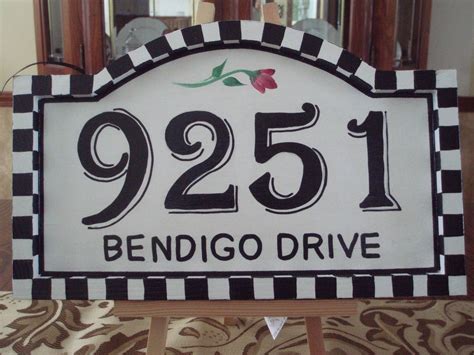 Custom Made Hand Painted House Number Sign By Michele