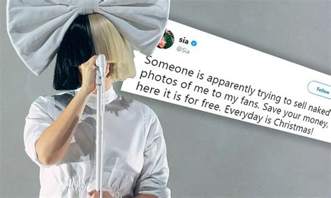Sia Releases Naked Photo Of Herself Daily Mail Online