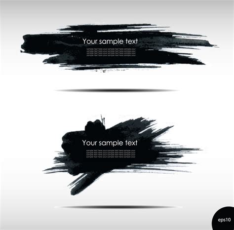 Black Ink Grunge Banners Design Vector Free Vector In Adobe Illustrator