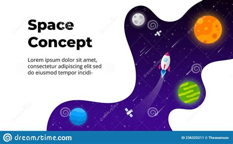 Universe Background Startup Vector Illustration Rocket Launch Into