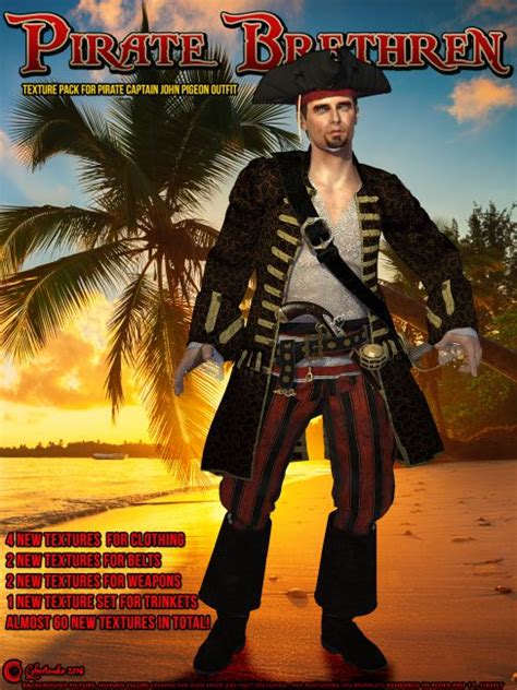 Pirate Brethren For Pirate Captain John Pigeon 3d Models For Daz