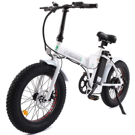 Ecotric 20 Inches Fat Tire Portable Folding Electric Bike White