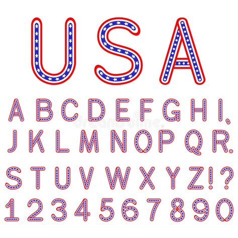 Usa Symbol Alphabet Letters Isolated Stock Vector Illustration Of