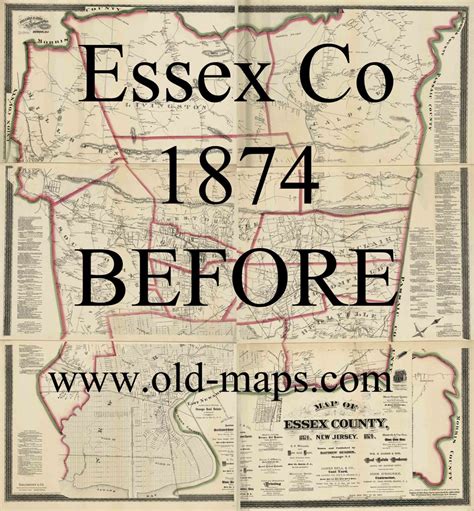 Essex County New Jersey 1874 Map Old Wall Map Reprint With Etsy