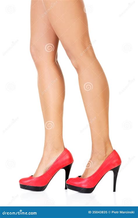 Attractive Female Legs In Red High Heels Stock Image Image Of Modern