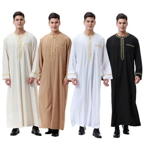 811 High Quality Mens Arabic Robe Thobe Jubah Cotton Middle East