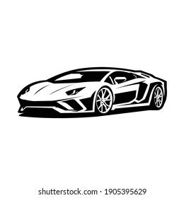 Silhouette Sport Car Vector Side View Stock Vector Royalty Free