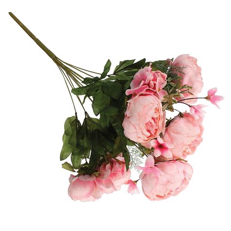 light pink silk peony flower bouquet 7 heads per bunch royal imports