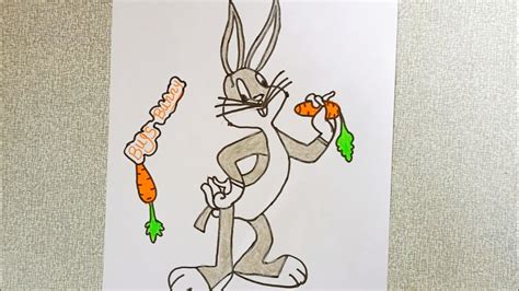 Draw the base for the body and make circles for the detail. How to draw cartoon character step by step,easy bugs Bunny ...