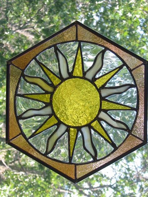 Stained Glass Suncatcher The Sun Stained Glass Art Stained Glass Designs Stained Glass