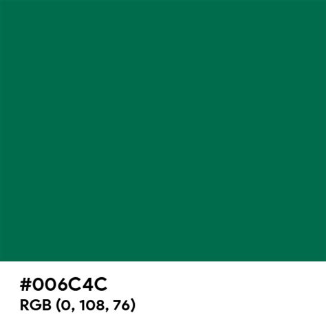 Deep Sea Green Color Hex Code Is 006c4c