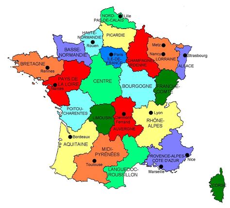 Carte De France Régions Et Villes Principales My Blog