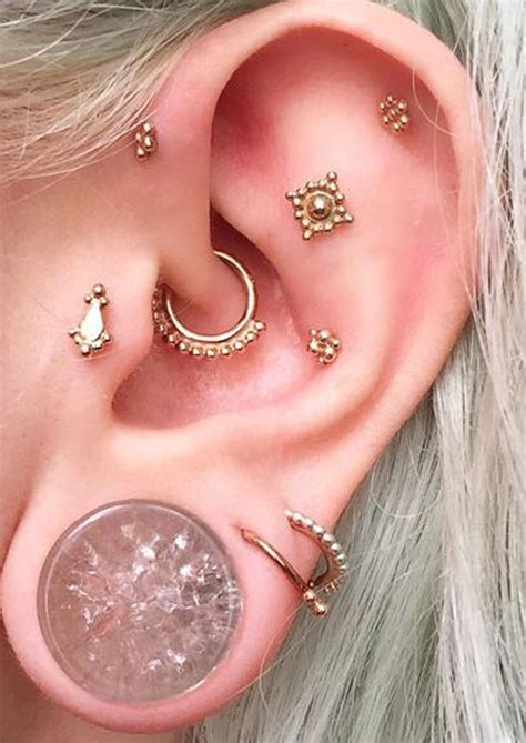 Steal These 30 Ear Piercing Ideas Daith Earrings Ear Piercings And