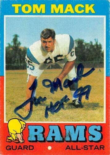 Tom Mack Autographed Football Card Los Angeles Rams Sc 1971 Topps Hof