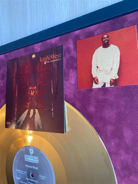 Kanye West Late Registration 2005 Gold Vinyl Record In Frame Etsy