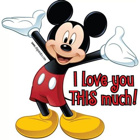 A Cartoon Mickey Mouse With The Words I Love You This Much